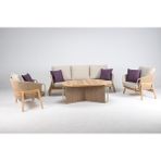 Luce Garden Sarya Rattan Ahşap Bahçe & Balkon Koltuk Takımı - Kestane