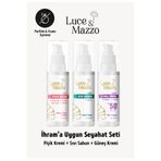 Luce & Mazzo Kokusuz Ihrama Uygun Seyahat Seti Güneş Kremi, Sıvı Sabun, Pişik Kremi - Ham Bez Kese HEDİYE!
