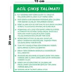 Lucena Metal Acil Çıkış Talimatı 15 cm x 20 cm Uyarı Levhası Yönlendirme Tabelası