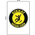 Lucena Metal Dikkat Kaygan Zemin - Yuvarlak 30 cm x 40 cm A3 Büyüklüğünde Uyarı Levhası Yönlendirme Tabela