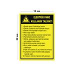 Lucena Metal Elektrik Pano Kullanım Talimatı 15CM x 20CM Uyarı Levhası Yönlendirme Tabelası