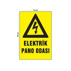 Lucena Metal Elektrik Pano Odası 15 cm x 20 cm Uyarı Levhası Yönlendirme Tabelası