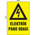 Lucena Metal Elektrik Pano Odası 20 x 30 cm A4 Büyüklüğünde Uyarı Levhası Yönlendirme Tabelası - 20 cm x 30 cm