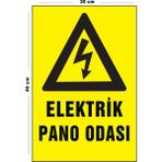 Lucena Metal Elektrik Pano Odası 30 cm x 40 cm A3 Büyüklüğünde Uyarı Levhası Yönlendirme Tabelası