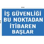 Lucena Metal Iş Güvenliği Bu Noktadan Itibaren Başlar 30 cm x 40 cm A3 Büyüklüğünde Uyarı Levhası Yönlendir