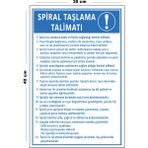 Lucena Metal Spiral Taşlama Talimatı 30 cm x 40 cm A3 Büyüklüğünde Uyarı Levhası Yönlendirme Tabelası