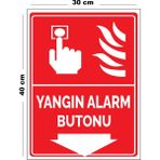 Lucena Metal Yangın Alarm Butonu 30 cm x 40 cm A3 Büyüklüğünde Uyarı Levhası Yönlendirme Tabelası