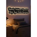 Lucenda LED Işıklı Kişiye Özel Yazılar Dekoratif Tablo Duvar Dekorlu Gece Lambası - 90 cm - Sarı