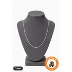 Lucente Jewellery 2mm Döküm Su Yolu Kolye 925 Ayar Gümüş Kaplama Dönmeyen & Kararmaz Zarif ve Şık Kadın Kolye 45 cm