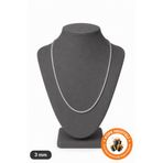 Lucente Jewellery 3mm Döküm Su Yolu Kolye 925 Ayar Gümüş Kaplama Dönmeyen & Kararmaz Zarif ve Şık Kadın Kolye 45 cm