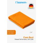 Lucid Mikrofiber Araba Cam Bezi 50x70 cm 240 GSM – Turuncu, İz Bırakmaz Cam Silme ve Kurulama Bezi
