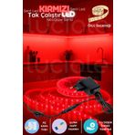 luciole 1 Metre NeoGlow Serisi LED Işık Bandı – Kırmızı Renkli 60 Çipli 12V Tak Çalıştır Prizli Şerit LED