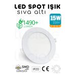Luciole 15W Slim Led Spot – 3200K Günışığı Işık, 1490 Lümen, Beyaz Kasa, 18.8 Cm, 220V, 15000 Saat Ömür