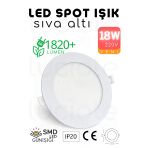 Luciole 18W Slim Led Spot – 3200K Günışığı Işık, 1820 Lümen, Beyaz Kasa, 22 Cm, 220V, 15000 Saat Ömür