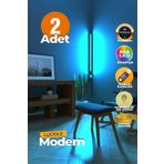 luciole Kumandalı Led Abajur 2 Adet Yatak Üstü, Tv Yanı,Oturma Odası - Rgb Çok Renkli Anek3