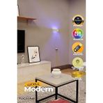 Luciole Led Abajur Yatak Oturma Odası Salon Lambası Rgb Işık Çok Renkli Dikdörtgen Kumandalı Ablbm Beyaz