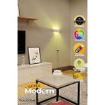 Luciole Led Abajur Yatak Oturma Odası Salon Lambası Rgb Işık Çok Renkli Dikdörtgen Kumandalı Ablbs Beyaz