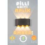 luciole Pilli Siyah Kasa Haiti Aplik Banyo Salon Ayna Üstü Led Aydınlatma Amber