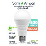 luciole Şarjlı Ampül 830 lümen Ultra Acil Durum & Kamp Işığı 220v Beyaz E27 Duy Otomatik %80 Tasarruflu