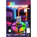 luciole Tv Arkası Yatak Çocuk Odası Mutfak Salon Rgb Şerit Led Tak Çalıştır Kumandalı 3 Metre Animasyon