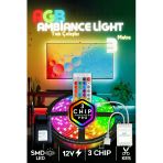 luciole Tv Arkası Yatak Çocuk Odası Mutfak salon Rgb Şerit Led uzaktan kumandalı Tak Çalıştır 3 Metre