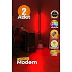 Luciole Uzaktan Kumandalı Led Lambader 2 Adet Yatak Üstü, Tv Yanı ,oturma Odası - Rgb Çok Renkli Nek4 Beyaz