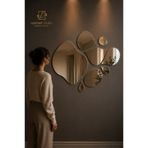 LucitART Dekoratif Damla Ayna Seti - 1mm Gümüş Ayna Pleksi - Modern Antre ve Salon Duvar Dekoru (50x66 cm)