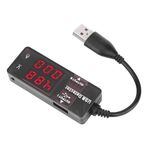 LUCKDANO Çift Ekranlı USB Dedektörü, Veri İletişim Fonksiyonlu Cep Telefonu Tablet Kapasite Test Cihazı Için Voltmetre Ampermetre, Kararlı Performans, Güvenli Ve Güvenilir (Homokromi
