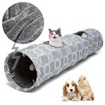 LUCKITTY İçi Peluş Geometrik Düz Kedi Tüneli, Kediler Oyuncakları Toplarla Katlanabilir Tünel Tüp, Tavşanlar, Yavru Kediler, Gelincikler, Yavru Köpekler için, Çap 9,8 inç