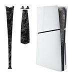 Luck&Link Cilt Sticker PS5 İnce Konsol Merkezi Parça Koruma Doku Etiket, PS5 SILM Digital Edition ve Disc Edition Ev Sahibi Orta Şerit Doku Cilt Çizilmeye Dayanıklı (Dövme karbon fiber)