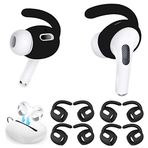 Luckvan 4 çift kulak kancası AirPods Pro 2 için silikon saklama çantası kulakiçi kapak AirPods Pro2 aksesuar kanat kulak uçları siyah