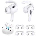 Luckvan AirPods Pro 2 için yedek kulak kancaları kulak uçları kaymaz silikon kulaklık kapağı AirPods Pro2 aksesuar kanat uçları beyaz 4 çift
