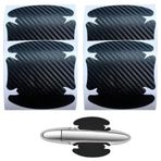 Luckxing Karbon fiber kapı kolu kaplamaları, 4 adet araç kapı kolu folyosu, su geçirmez kapı tarafı boya koruması, çizilmeye karşı dayanıklı kapı kolu boya koruması, kamyonet, araba, SUV için