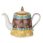 Lucky Art Eliana Bone Karışık Desenli 800 ml Porselen Çaydanlık