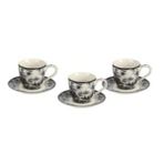 Lucky Art Florantıne 6'lı Siyah Kahve Fincanı Set