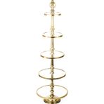 Lucky Art Gold 5 Katlı 137 cm Siyah Yuvarlak Dekor