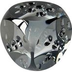 Lucky Art Gri Kristal 7x7x7 cm Cam Dekoratif Zar