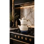 Lucky Clover ‘emaye Çaydanlık Şık Geniş Hacim 2.1 + 1.3 Litre Gold Kulp Indüksiyon Ocak Için Uygun - Çiçek Desenli
