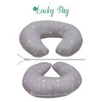 Lucky Day Emzirme Yastığı /bebek Destek Minderi, Hamile Yastığı, Pamuklu Kumaş, Stars, Antrasit Gri