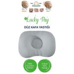 Lucky Day Kafa Yastığı Gri Bebek Kafa Yastığı, Air Düz Kafa Yastık, Bebek Yastığı, Organik Pamuk Kumaş