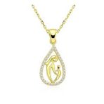 Lucky Gümüş Gold Damla Anne Çocuk Kolyesi