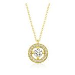 Lucky Gümüş Gold Minimal Yuvarlak Tektaş Kadın Kolye