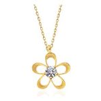 Lucky Gümüş Gold Zirkon Taşlı Çiçek Kadın Kolye