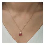 Lucky Gümüş Rose Kiraz Figürlü Meyve Kolye