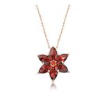 Lucky Gümüş Rose Kırmızı Lotus Çiçeği Kolye