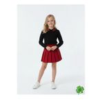 Lucky kidswear KALP DETAYLI GÖMLEK,PLİSELİ ETEK ALT ÜST KIZ TAKIM