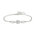 Lucky Rodyum Oval Baget Gümüş Bileklik