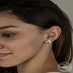 Lucky Swarovski Crystal Taşlı Gümüş Çivili Kadın Küpe