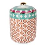LuckyArt Eliana Bone Porselen Karışık Desenli Kavanoz 16 cm Lyhd 588
