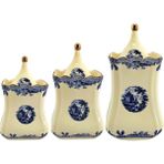 LuckyArt Margaret New Bone Vazo Form 3lu Kavanoz Seti - Beyaz - 3 Adet - 1000 ml